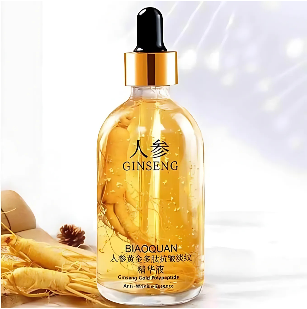 Luxé Nectar 24K Gold Ginseng Polypeptide Anti-Aging Serum – Elixir for Wrinkle Reduction, Firming & Hydration (100ml)