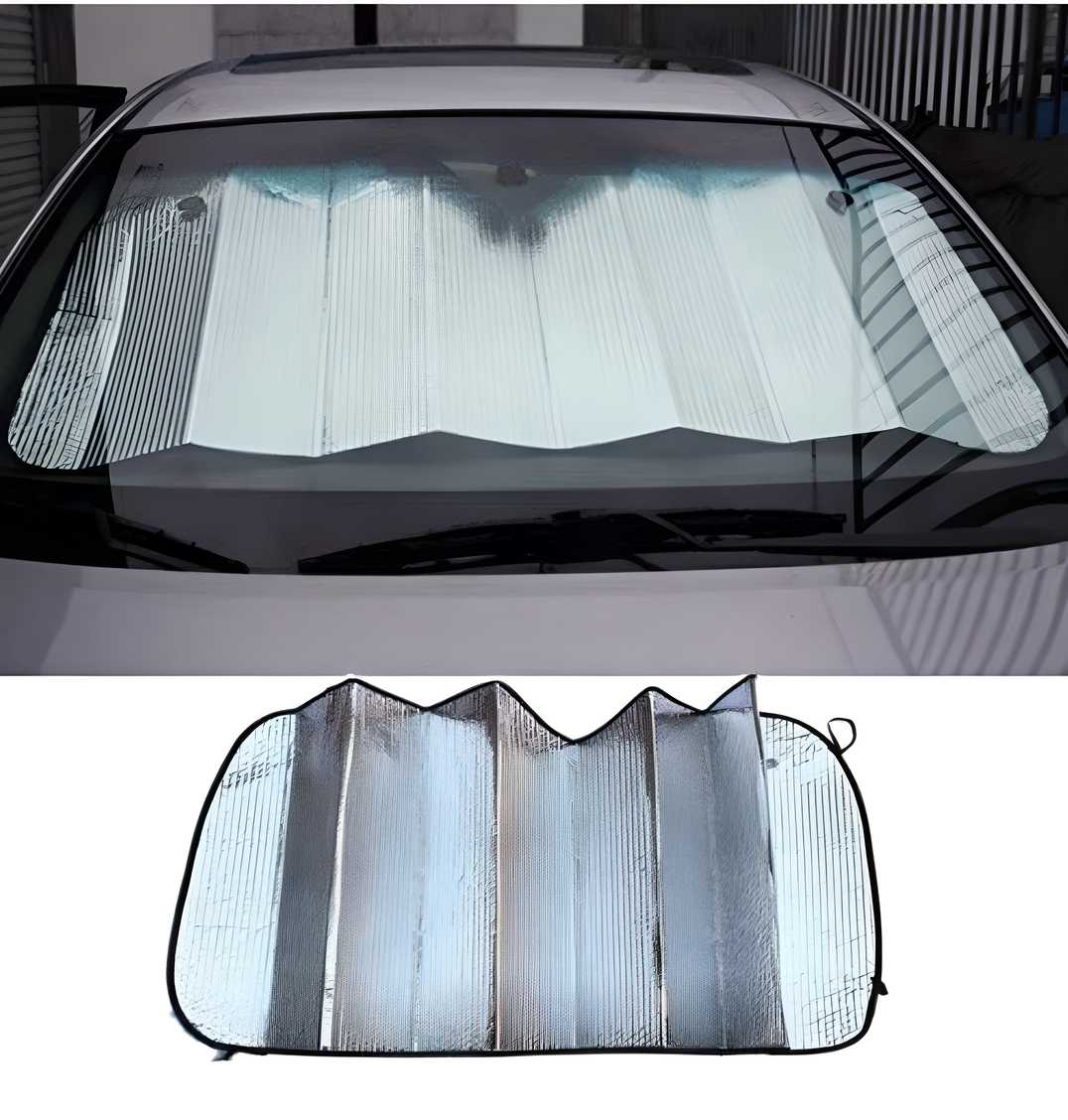 SilverShield™ NanoTech Foldable Car Sunshade – Space-Grade Heat & UV Defense