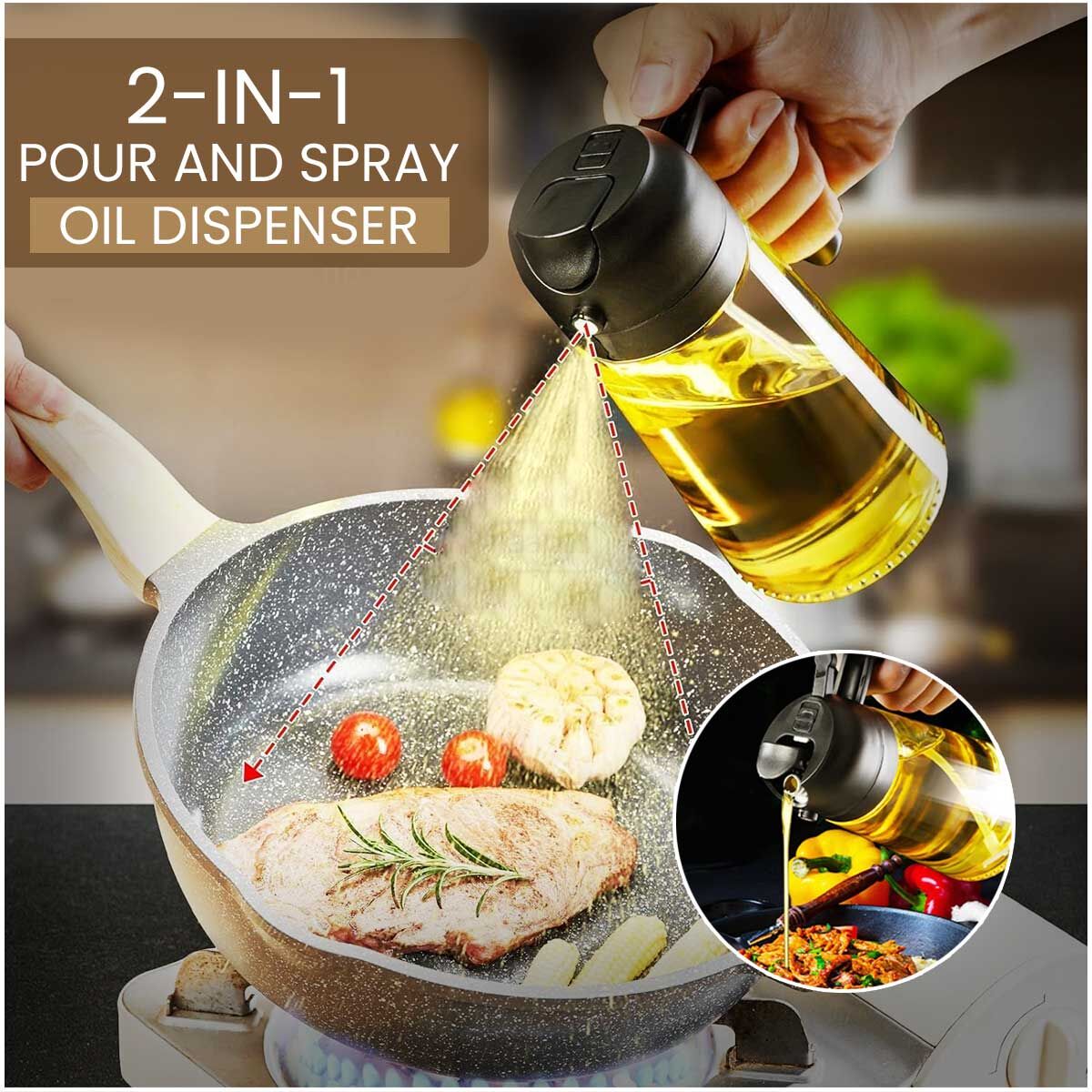 Smart Oil Sprayer & Dispenser - 500ml