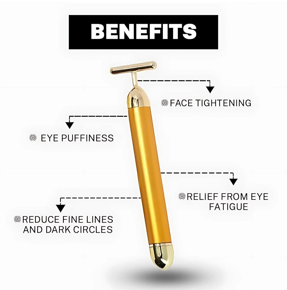 AuricGlow 24K Gold Energy Beauty – Electric Facial Massager for Anti-Aging, Lifting, Firming & Skin Rejuvenation