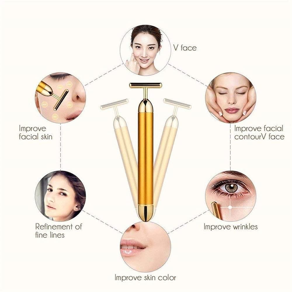 AuricGlow 24K Gold Energy Beauty – Electric Facial Massager for Anti-Aging, Lifting, Firming & Skin Rejuvenation