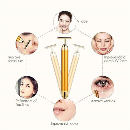 AuricGlow 24K Gold Energy Beauty – Electric Facial Massager for Anti-Aging, Lifting, Firming & Skin Rejuvenation