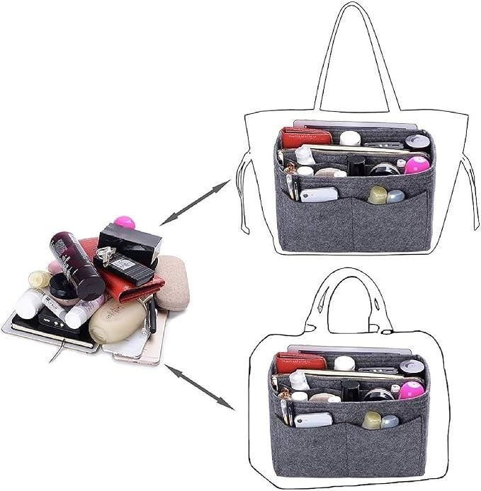 BagÉlan™ Felt Purse Organizer – Premium Insert with Detachable Pouch for Effortless Handbag Elegance