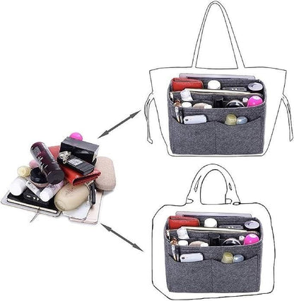BagÉlan™ Felt Purse Organizer – Premium Insert with Detachable Pouch for Effortless Handbag Elegance
