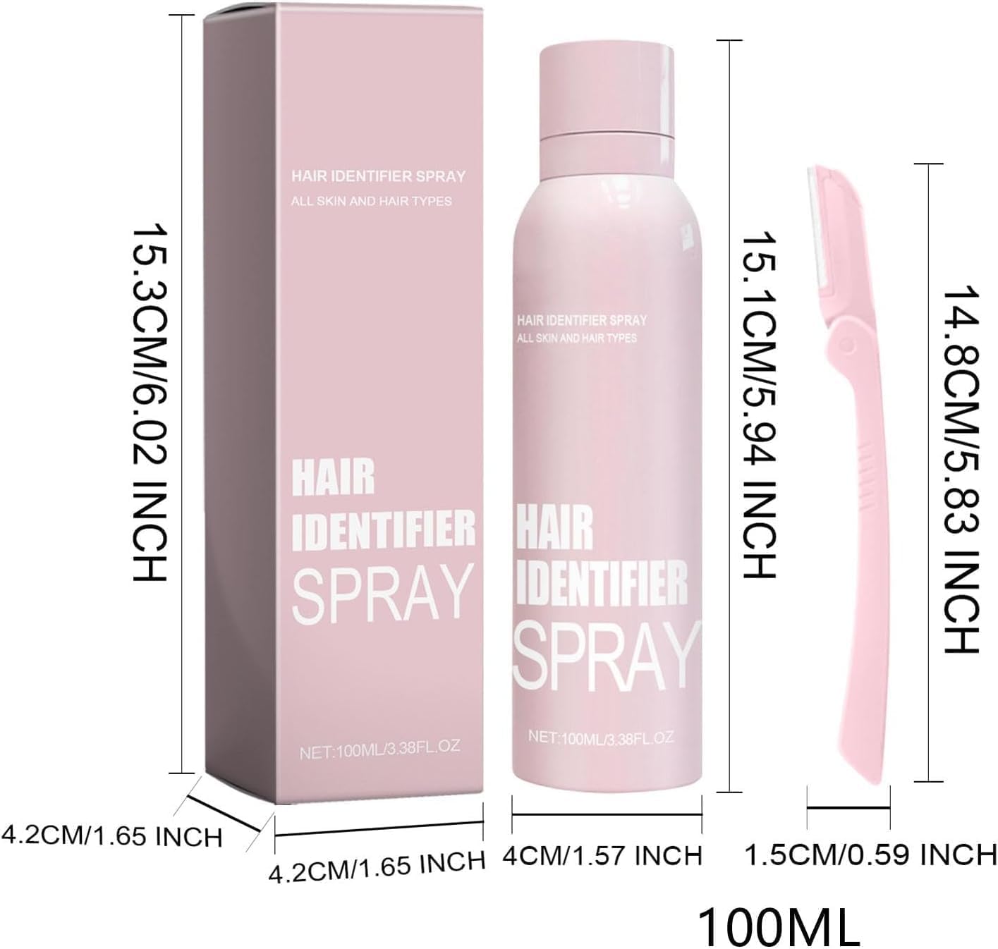 Silken Veil – Reveal & Remove Hair Identifier Spray with 4 Ultra-Smooth Razors