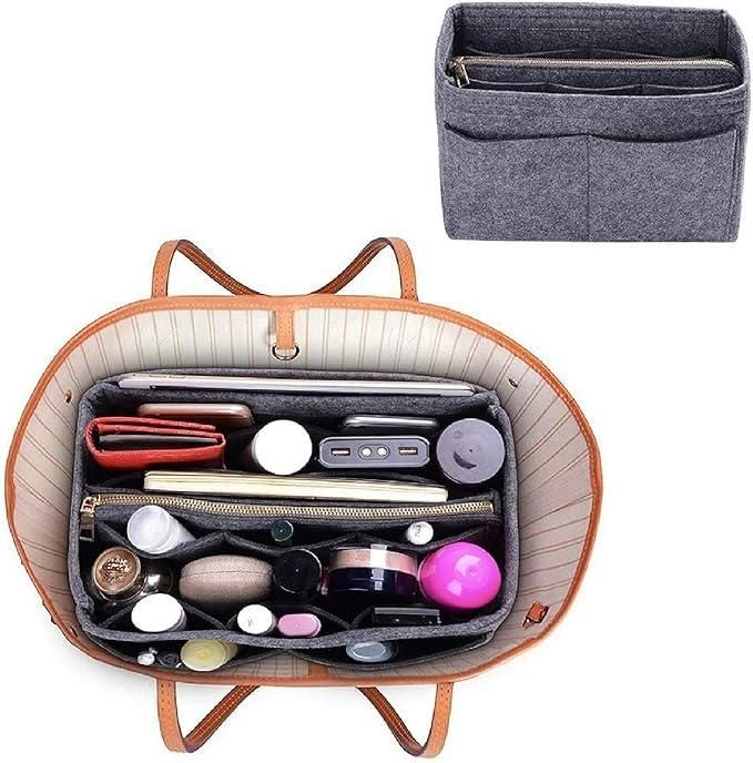 BagÉlan™ Felt Purse Organizer – Premium Insert with Detachable Pouch for Effortless Handbag Elegance