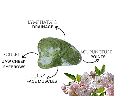 GlowGem 100% Natural Jade Roller & Massage Stone – Lymphatic Drainage & Anti-Aging Benefits