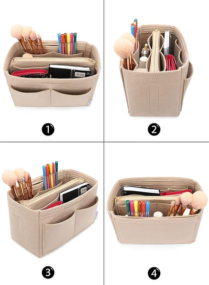 BagÉlan™ Felt Purse Organizer – Premium Insert with Detachable Pouch for Effortless Handbag Elegance