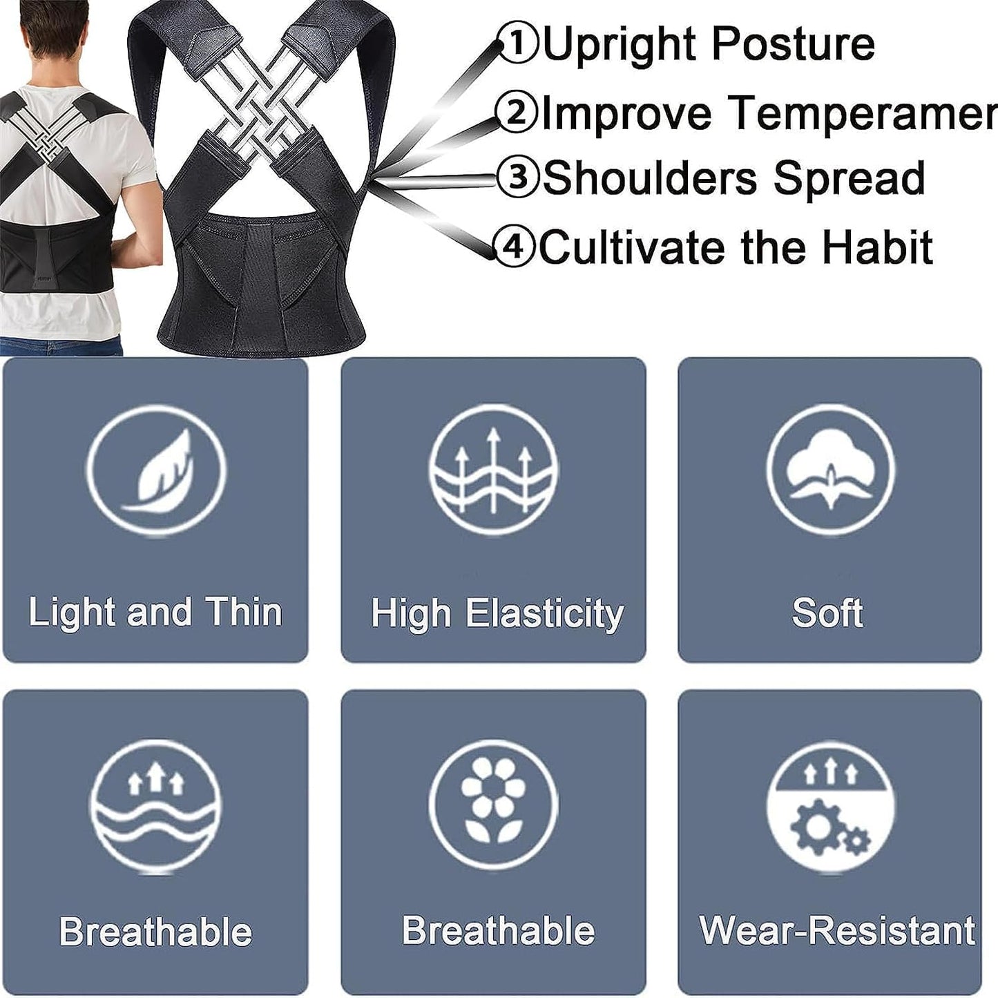Orthix Posture Corrector - Pain Relief Adjustable Belt - Unisex