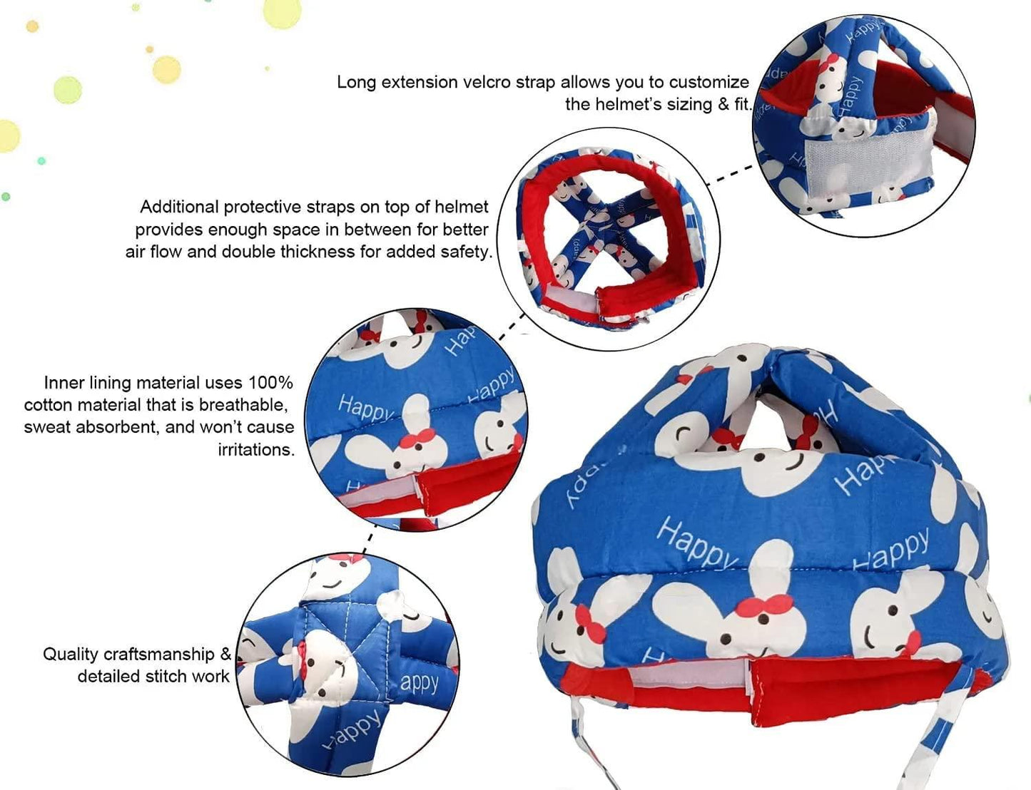 SafeNest Baby Head Safety Helmet – Lightweight, Breathable, & Adjustable Protection for Little Ones