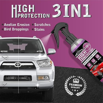 NanoGlide™ 3-in-1 High Protection Quick Car Ceramic Coating Spray – Ultra Gloss & Shield