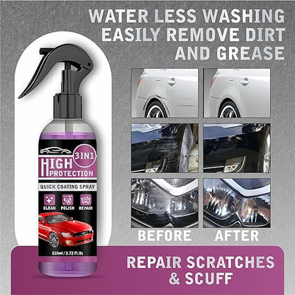 NanoGlide™ 3-in-1 High Protection Quick Car Ceramic Coating Spray – Ultra Gloss & Shield
