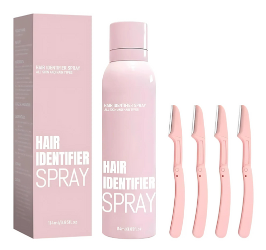 Silken Veil – Reveal & Remove Hair Identifier Spray with 4 Ultra-Smooth Razors