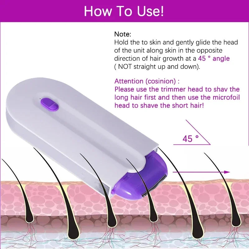 Instant Hair Trimmer & Shaver - Smooth Finish with SensaLight Tech
