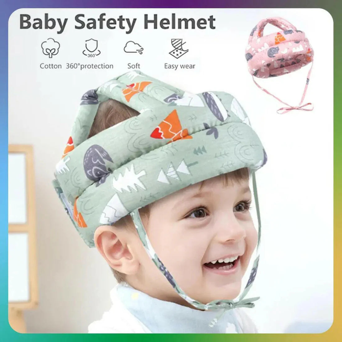 SafeNest Baby Head Safety Helmet – Lightweight, Breathable, & Adjustable Protection for Little Ones