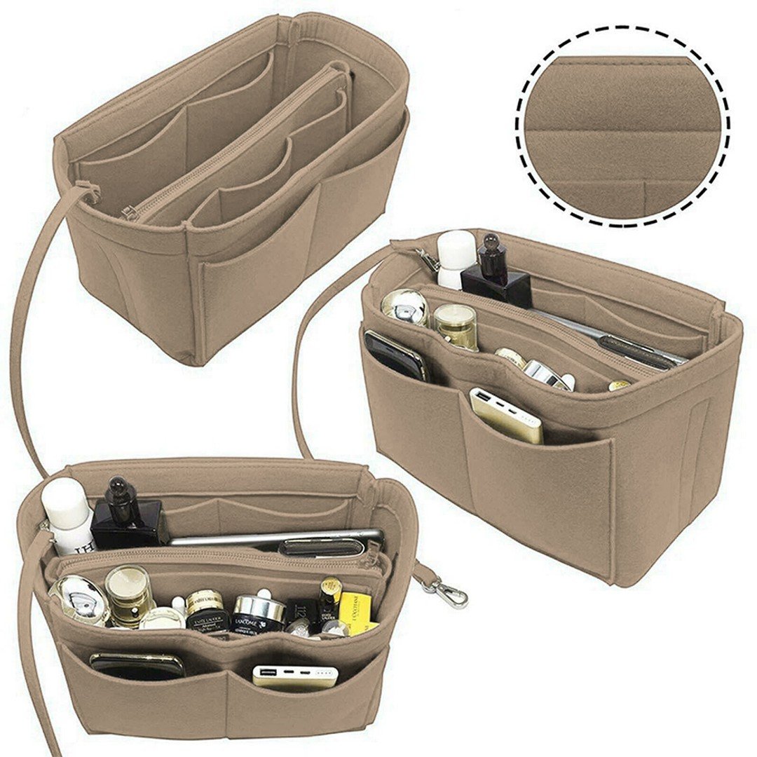 BagÉlan™ Felt Purse Organizer – Premium Insert with Detachable Pouch for Effortless Handbag Elegance